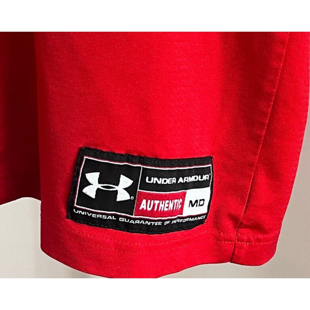 Mens Under Amour Authentic Red Double Play Dining Pullover Jersey Med - Picture 3 of 4